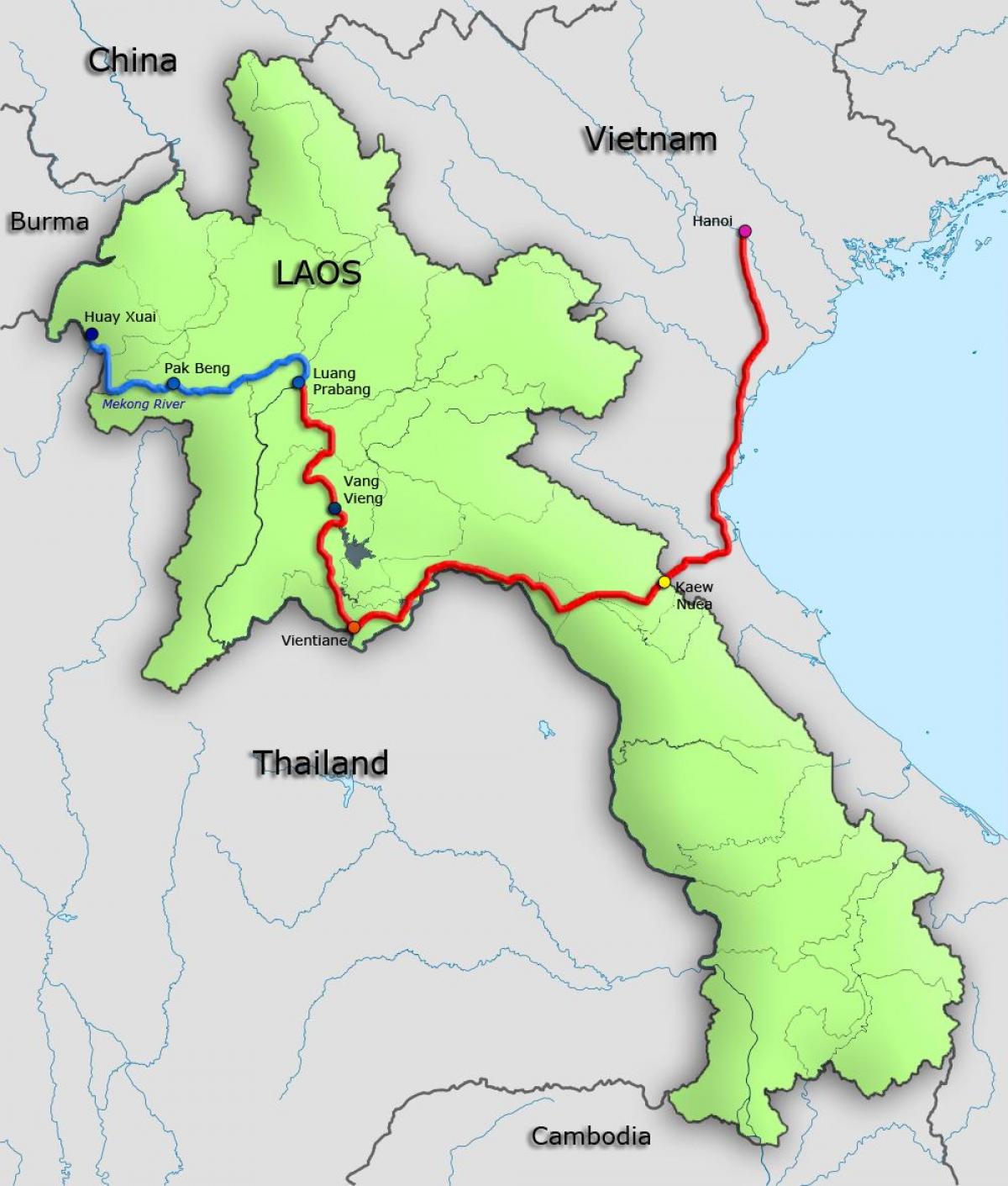 mto mekong katika laos ramani