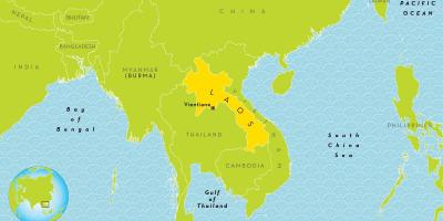 Laos eneo kwenye ramani ya dunia